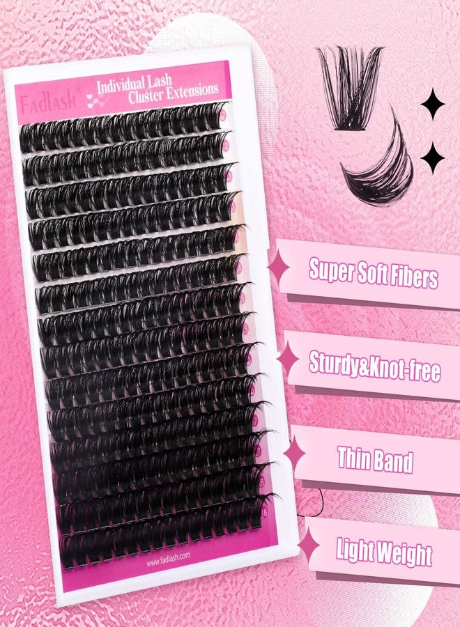 FADLASH Cluster Lashes D Curl Wispy Individual Lashes DIY Eyelash Extension Natural Look Reusable Fluffy Cluster Eyelash Extensions Self Application At Home (100D-0.07D-12-18MIX) - Image 2